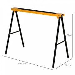 Capră de lucru pliabilă 99,5 x 50 x 78 cm | negru + portocaliu č.2