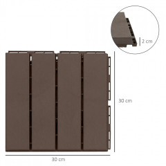 Set 9 dale pentru terasă 30x30 cm | maro č.3