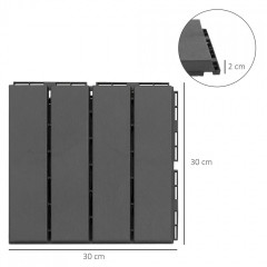 Set 9 dale pentru terasă 30 x 30 cm | negru č.2
