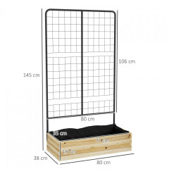 Strat înălțat din lemn 80x38x145 cm | culoare naturală č.2