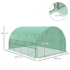 Seră tip tunel cu folie 3,97x3x2 m | verde č.2