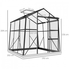 Sera din aluminiu 192 x 192 x 204 cm | negru č.2
