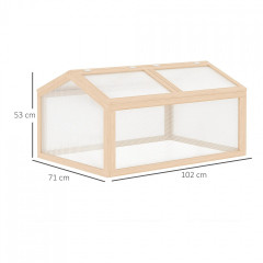 Seră din lemn și policarbonat 102x71x53 cm | culoare naturală č.2