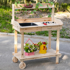 Masă din lemn pentru plantat flori | natur č.1