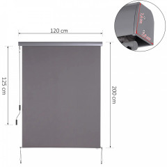 Marchiză verticală pentru umbrirea terasei 120 x 200 cm | gri č.2