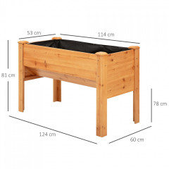Pat înălțat din lemn 124x60x81 cm | culoare naturală č.2
