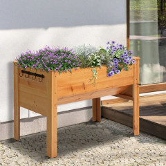 Pat înălțat din lemn 124x60x81 cm | culoare naturală č.1
