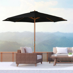 Umbrelă din lemn Ø 300 cm | negru č.1