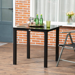 Masă de grădină din sticlă securizată 80x80x74cm | negru č.1
