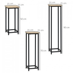 3 suporturi de flori din oțel | negru + culoare naturală č.2