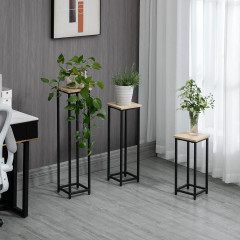 3 suporturi de flori din oțel | negru + culoare naturală