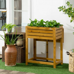 Strat înălțat de grădină cu placă rabatabilă 64 x 80 x 30 cm | maro č.1