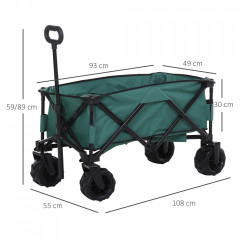 Cărucior de grădină 108x55x59-89 cm | verde č.3