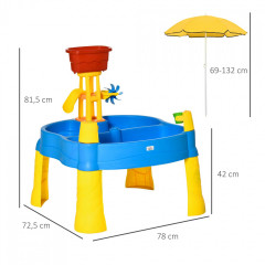 Masă de joacă pentru copii, cu umbrelă | 72,5 x 78 x 81,5 cm č.2