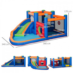 Castel gonflabil cu tobogan acvatic | 380 x 340 x 170 cm č.2