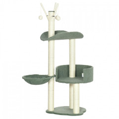 Copac de cățărat pentru pisici 123 cm | verde + alb crem č.3
