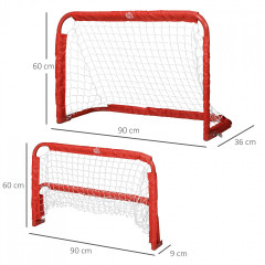 Set 2 mini porți de fotbal 90x36x60 cm| roșu č.2
