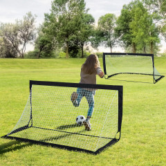 Set 2 mini porți de fotbal 186x90x89 cm| negru č.1