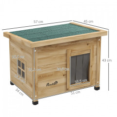 Casă din lemn pentru pisici 57x45x43 cm | galben č.2