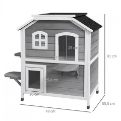 Căsuță pentru pisici 78x55,5x91 cm | gri č.2