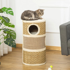 Ansamblu de joacă pentru pisici 37,5 x 37,5 x 70 cm | kaki + maro č.1