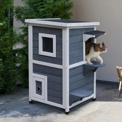 Căsuță pentru pisici 51x51x81,3 cm | gri č.1