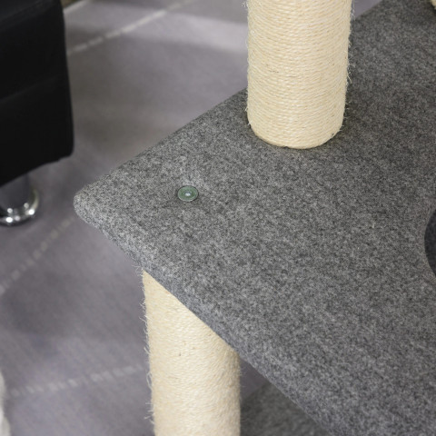 Ansamblu de joacă pentru pisici 59x48x155 cm | gri + alb č.4