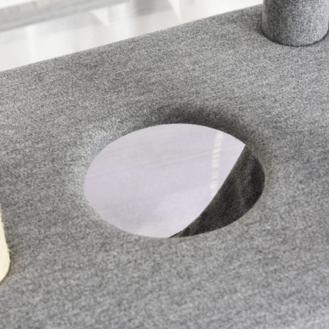 Ansamblu de joacă pentru pisici 59x48x155 cm | gri + alb č.5