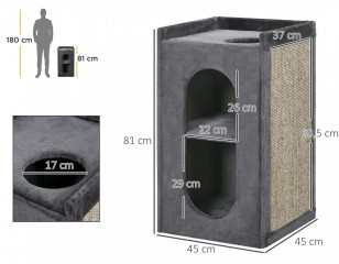 Ansamblu de joacă pentru pisici 81 cm | gri închis č.2