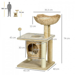 Ansamblu de joacă pentru pisici 74 cm | bej č.2