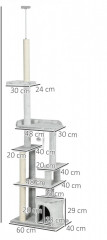 Ansamblu de joacă pentru pisici 225 - 255 cm | gri deschis č.3
