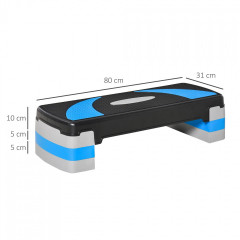 Stepper aerobic cu capacitate de încărcare de până la 150 kg 80 x 31 x 10-20 cm | albastru č.2