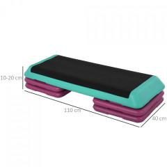 Stepper pentru aerobic | negru + verde + violet č.2