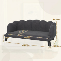 Canapea de lux pentru câini 98,5x60,5x35,5 cm | gri închis č.2