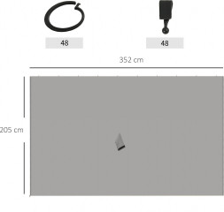 4 panouri laterale pentru foișor 3x4 m 352 x 205 cm | gri deschis č.3
