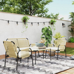 Set 4 piese mobilier de grădină polyrattan | galben č.1