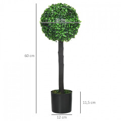 Buxus artificial rezistent la UV 60 cm 2 buc| verde č.3
