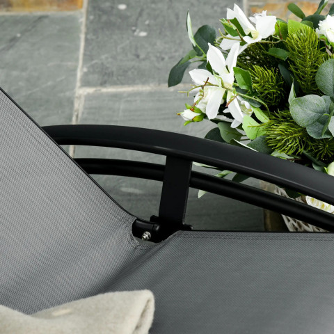 Șezlong de grădină 171 x 64 x 82 cm | gri č.4