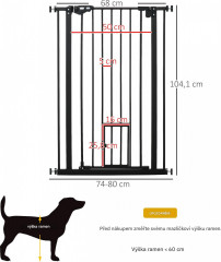 Barieră de protecție pentru câini 74-80x104,1 cm | negru č.3