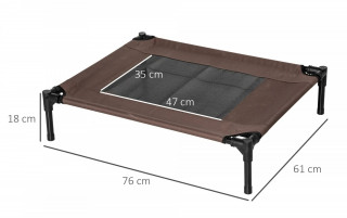 Șezlong pentru câini 76x61x18 cm | maro č.2