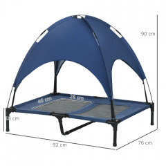 Șezlong pentru câini, cu copertină 92x76x90 cm | albastru închis č.2