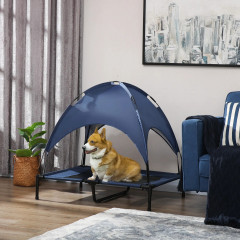 Șezlong pentru câini, cu copertină 92x76x90 cm | albastru închis č.1
