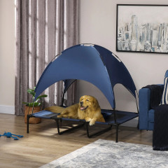 Șezlong pentru câini, cu copertină 61x46x62 cm | albastru închis č.1