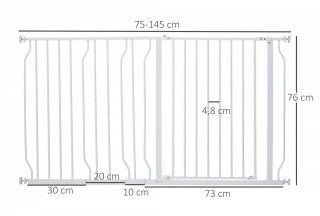 Barieră de protecție pentru câini 75-145 cm | alb č.3