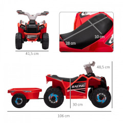 ATV cu remorcă, pentru copii | roșu č.3