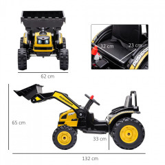 Tractor electric pentru copii, cu lopată | galben č.2