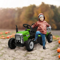 Tractor electric pentru copii, cu telecomandă | verde č.1