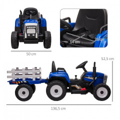 Tractor electric pentru copii, cu telecomandă | albastru č.3