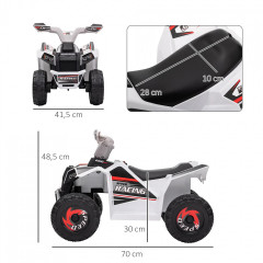 ATV electric mini pentru copii 70x41,5x48,5 cm | alb č.3