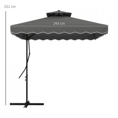 Umbrelă de balcon cu protecție UV 243x243 cm | gri închis č.3